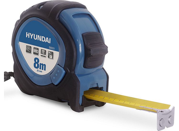 HYUNDAI - Rolbandmaat 8 Meter - Nylon Coated - Magnetisch Uiteinde