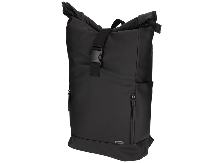 JONSKA Waterdichte Rolltop fietsrugzak 25L - Vegan Dull PU - 30,5 x 14 x 59 cm - Zwart