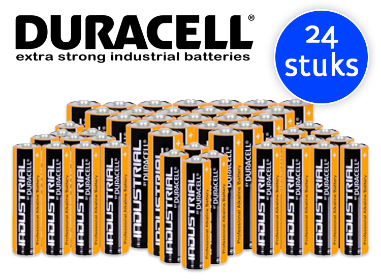 24 Duracell Industrial AA batterijen