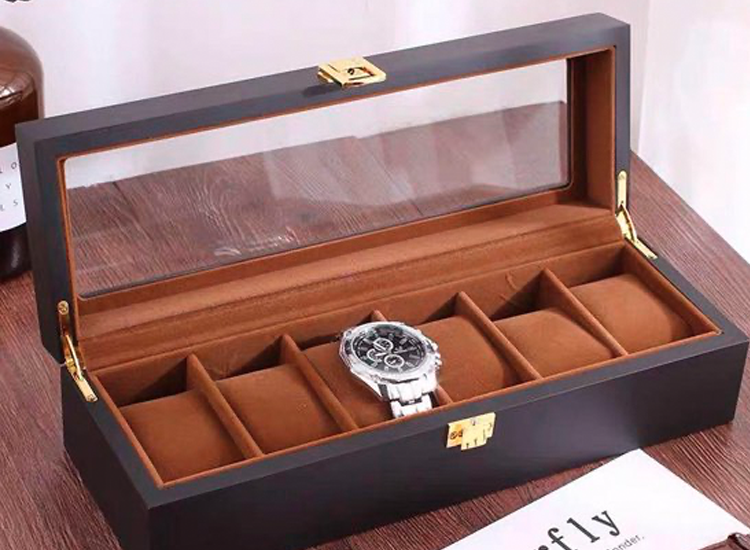Luxe Houten Horloge Box - Geschikt Horloges en Sieraden - 6 Compartimenten met 6 Kussentjes - Bruin | Dealdonkey