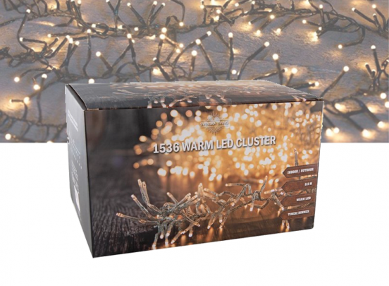 filosofie getuigenis binnenvallen Kerstverlichting | Cluster 1536 Warm LED Transparant | 10M | Voor Binnen &  Buiten IP44 | Met Timer | Kerstboomverlichting | Kerst | Dealdonkey