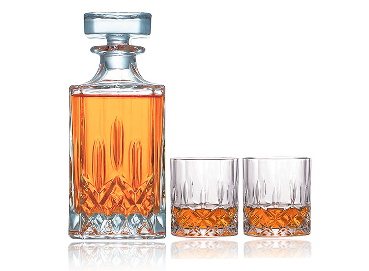 FEDEC Whiskey karaf & 2 Glazen - Decanteerset - Whiskey set - 950ML