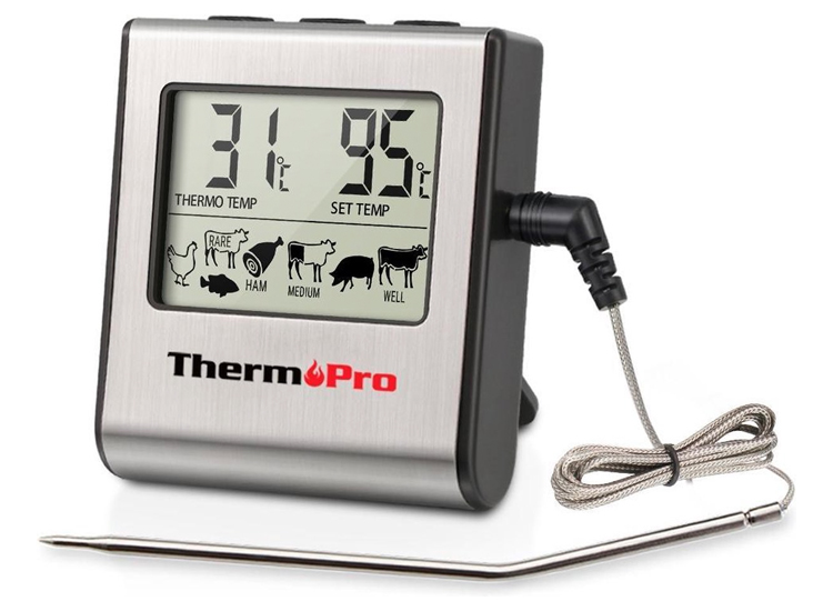 FEDEC Professionele Digitale Vleesthermometer - Met Timer & Alarm - Perfect Vlees uit de Oven & BBQ