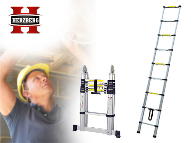 Tactiel gevoel Manhattan beton Herzberg telescopische ladder | Dealdonkey