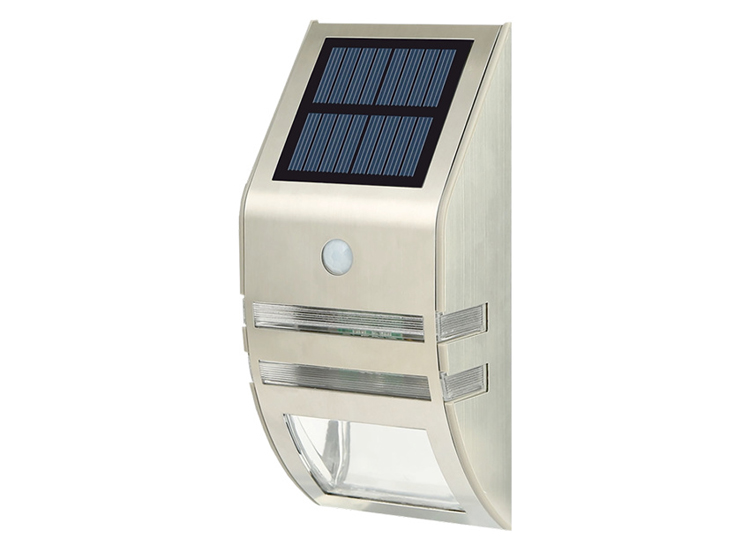 TRIXLINE solar LED wandlamp met bewegingssensor - Zilver