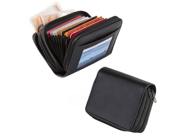FEDEC Safe wallet portemonnee - Voor 24 pasjes - Zwart