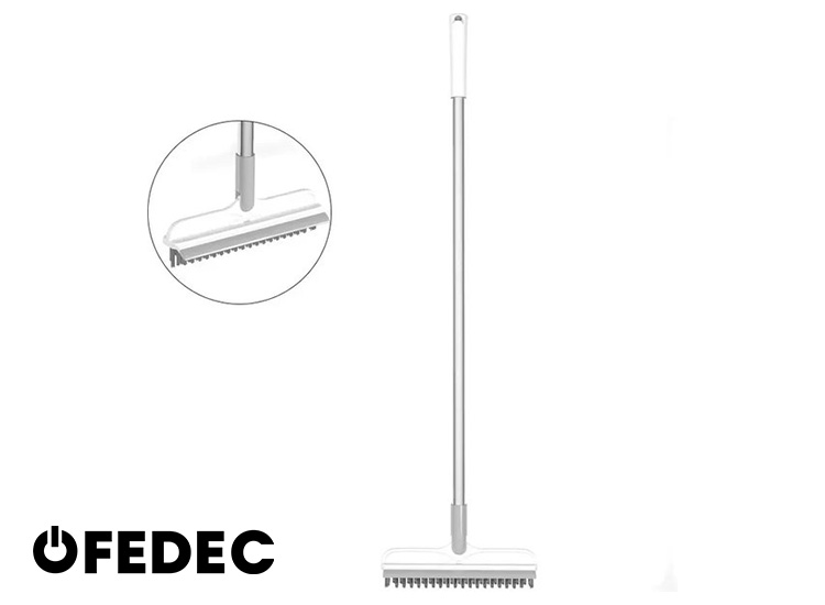 FEDEC 2-in-1 Waterbezem Douchewisser Telescopisch 103 cm Wit