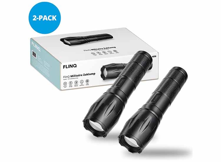 Flinq zaklamp Military Flashlight 2-pack