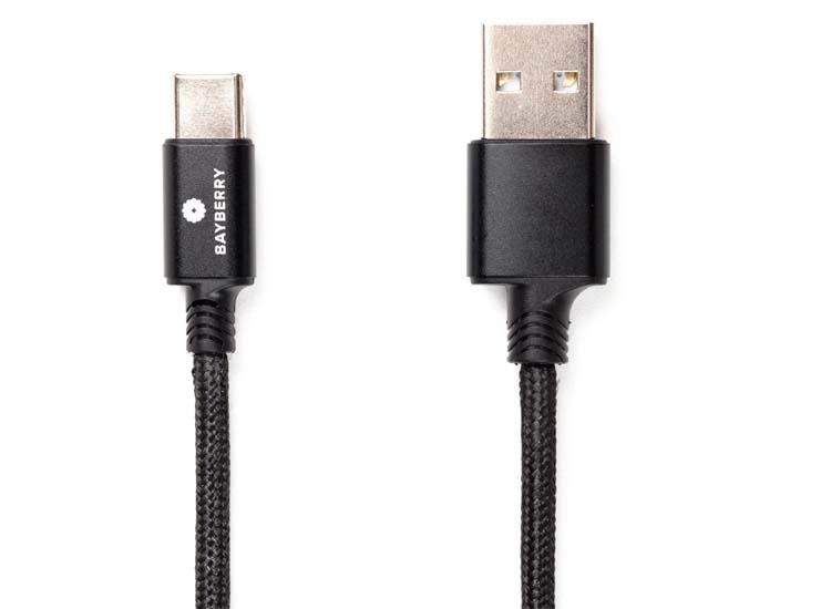 Bayberry USB-c Snellader kabel CA-UUC-2000 - 2 Meter - 12W - Zwart