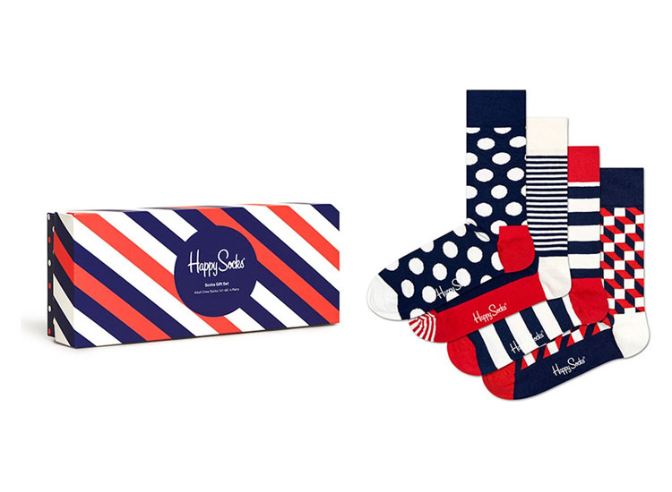 Happy Socks classic navy giftbox 4P multi - 36-40